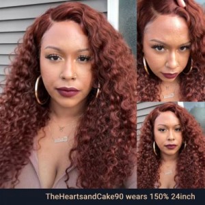reddish brown curly wig