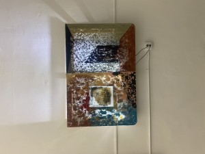 Mixed Media on Net Screen With LED Lights