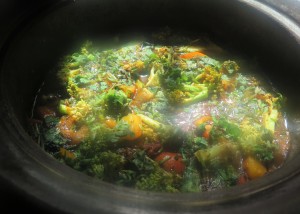 Vegetable soup with broccoli bell peppers in Lentils in MEC