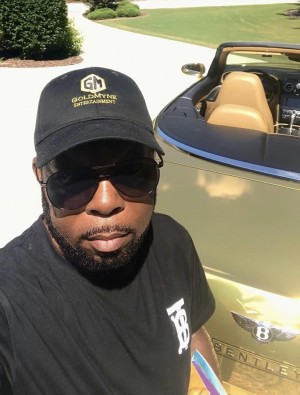 DJ Fury and his Gold Bentley Convertible