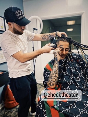 Checkthestar visits ROCKY J at his barbershop V.I.P BARBER LOUNGE 