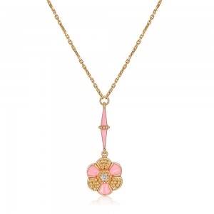 IDORAELLE Princess Pendant La Tige Royal Pink Enamel