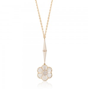 IDORAELLE Queen Pendant La Tige Royal White Enamel