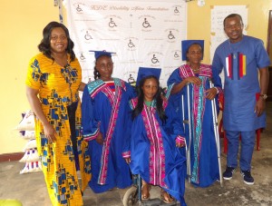 KDE Executives (Kimma Wreh) and Boniface Ihiasota, donate 3 sewing machines to their top graduates