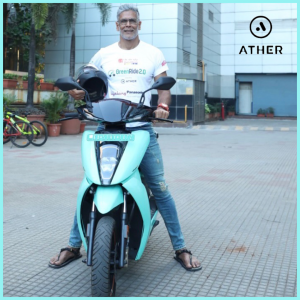 Milind Soman to ride Ather 450X from Bengaluru to Mangalore as part of Green Ride 2.0