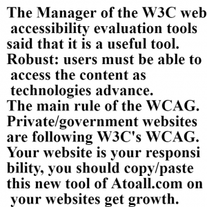 Web accessibility tool method for disabled