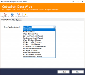 select wiping method
