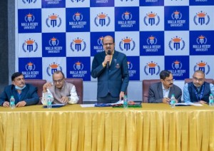 Dr. VSK Reddy, Vice-Chancellor, speaking to the Press.