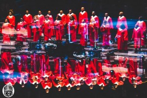 Photo of The LSG Choir onstage at MSG New Year s Eve mirrored picture
