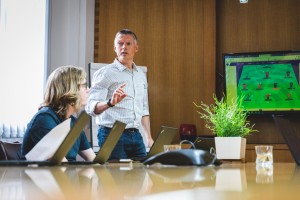 Andrew Haines presenting