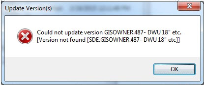 error message version not found