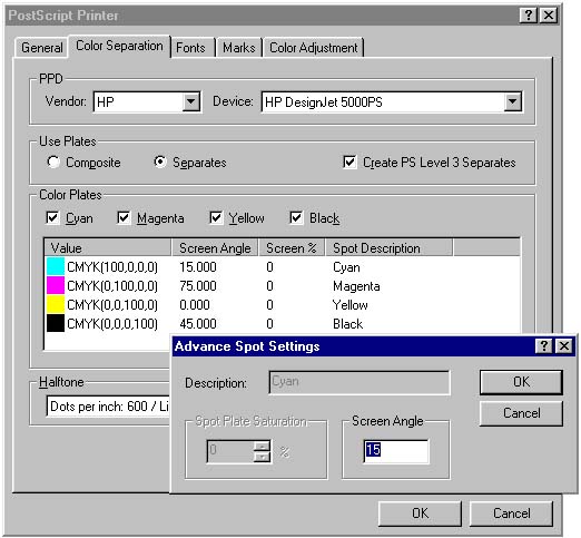 [O-Image] Optionen für optionale PostScript-Separationen