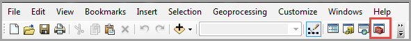 Icono ArcToolbox en la caja de herramientas Estándar