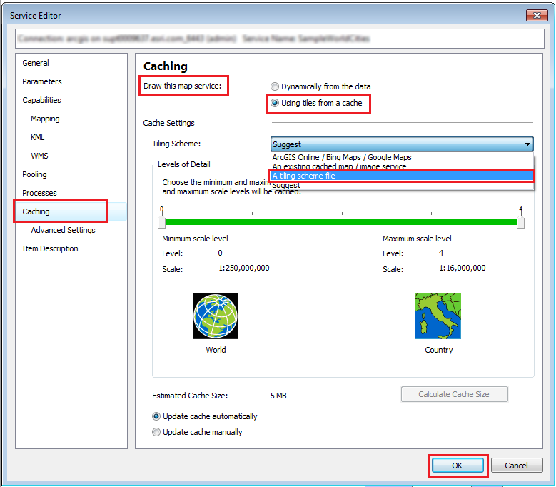 The Service Editor dialog box
