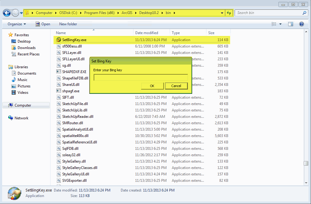 How To Set the Bing Maps key to use Bing map services