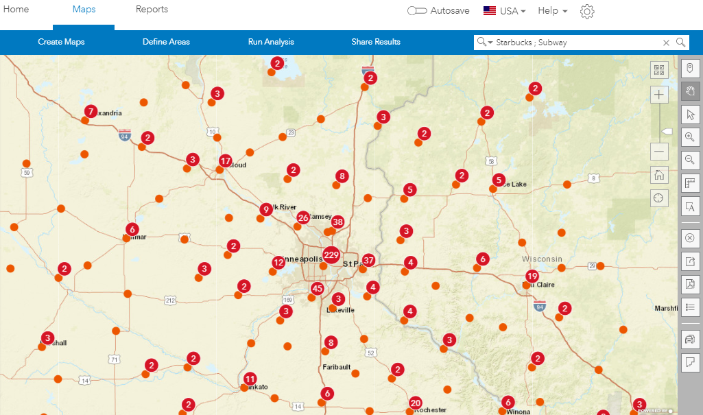 Image showing the locations are displayed on the map