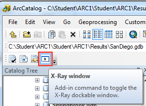 单击“X-Ray 窗口”按钮。