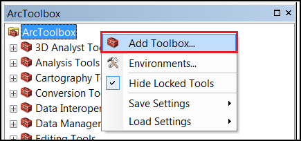 Hinzufügen einer Toolbox in ArcToolbox.