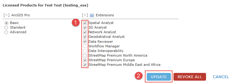 revoke options in arcgis online