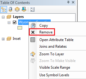An image of removing the feature class from the Table Of Contents.