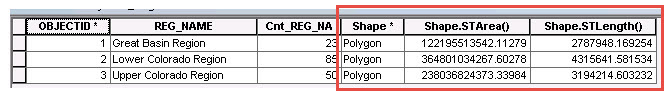 The correct position of fields in the attribute table