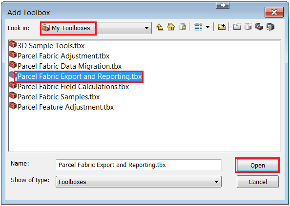 An image of the Add Toolbox dialog.