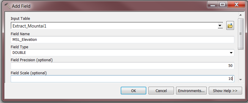 Add Field tool window