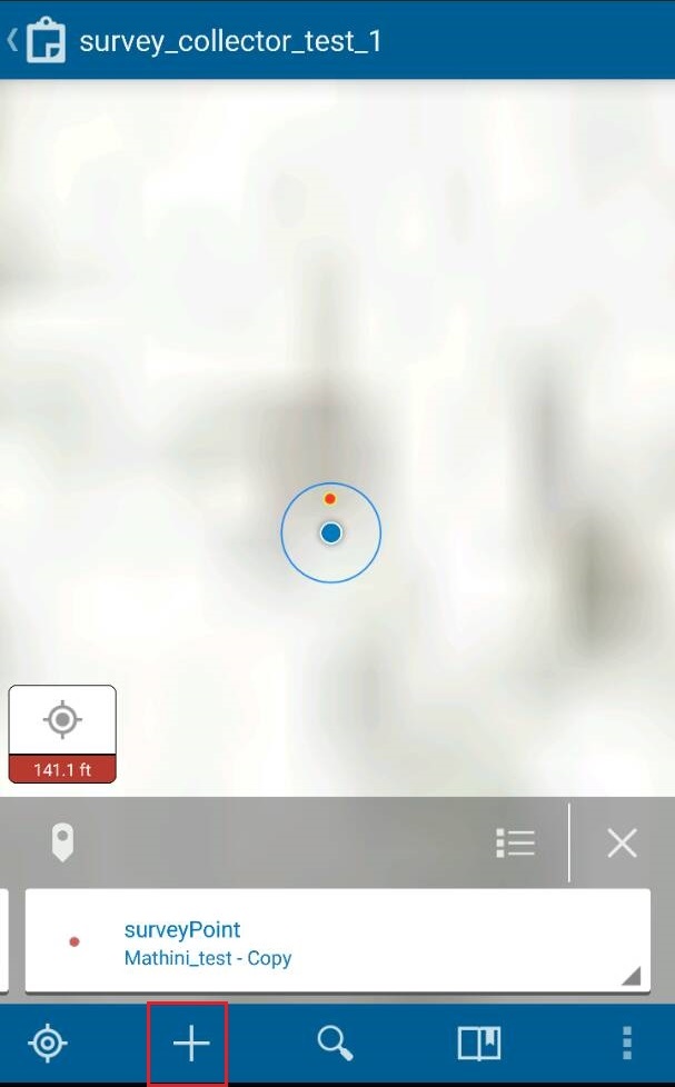 Collector for ArcGIS with the add record button.