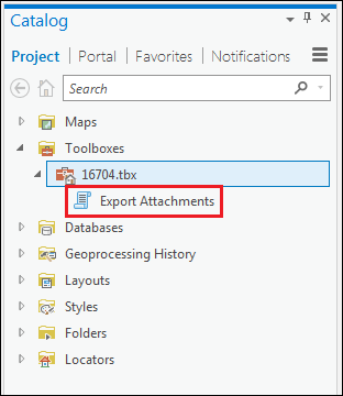 An image of the created Export Attachments script tool.