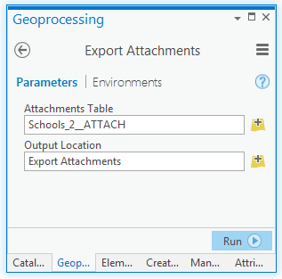 An image of the Export Attachments tool dialog box.