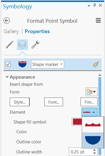 Image of the Symbology pane