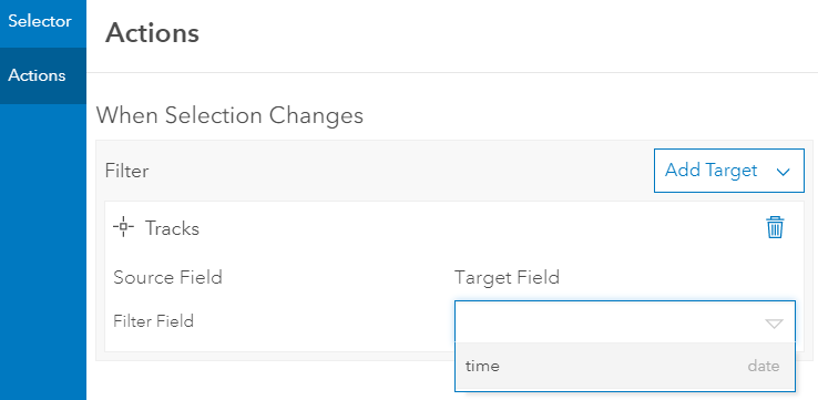 Auswählen des Datumsfeldes in der Dropdown-Liste 