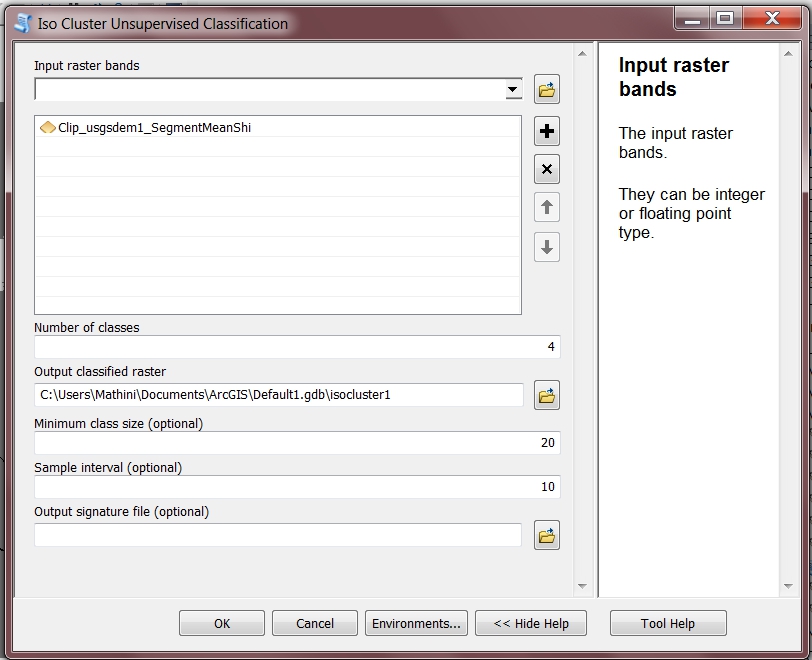 Image of the IsoCluster Unsupervised Classification tool