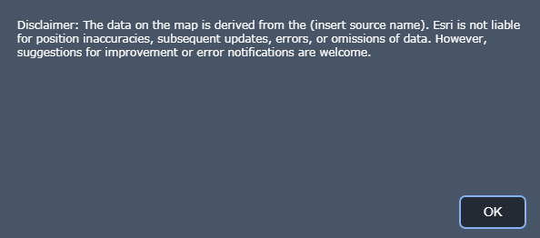 This is the disclaimer text in a splash screen.