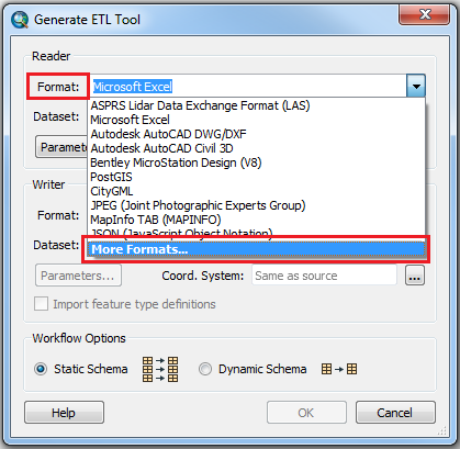 An image of the Generate ETL Tool dialog box.