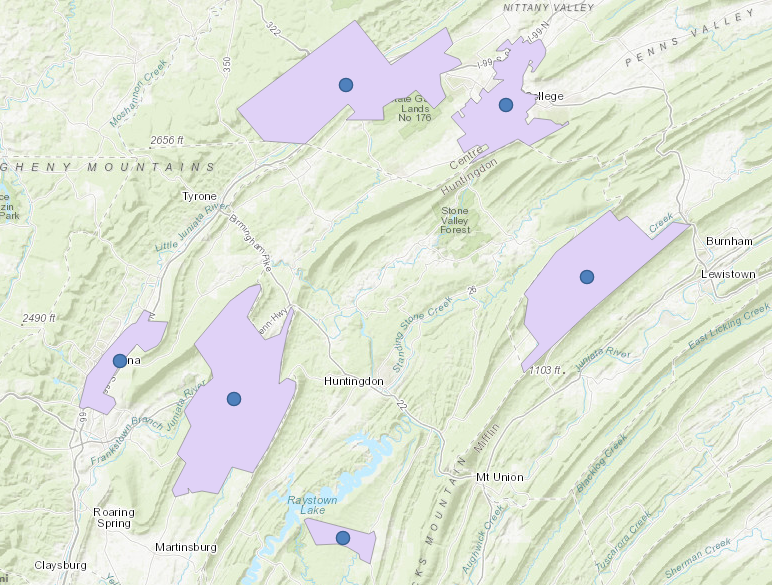 This is the image of centroids of multiple polygons.