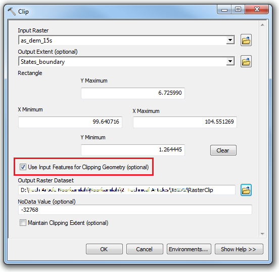 clip raster arcmap