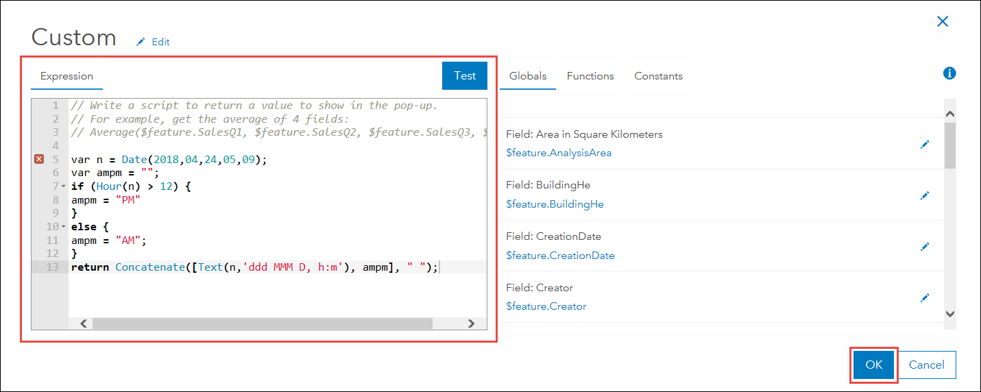 customize pop ups in a webmap