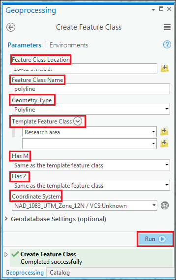 [フィーチャクラスの作成 (Create Feature Class)] ツールボックス