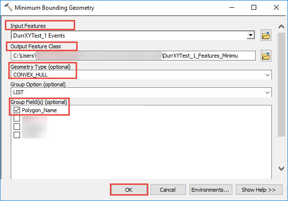 Minimum bounding geometry dialog box