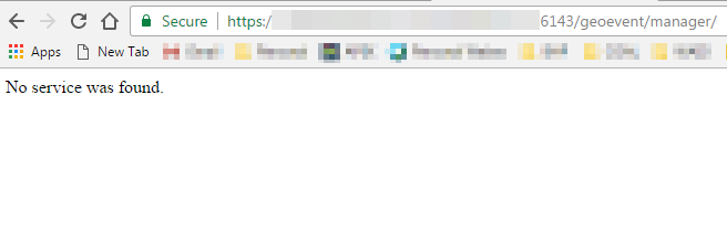 Screenshot of No service was found.
