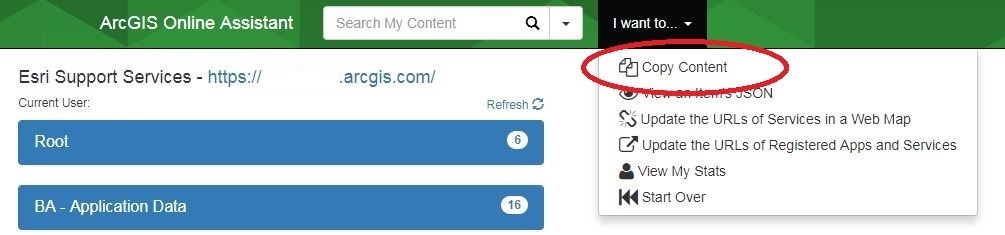 Image of the 'I want to' drop-down menu