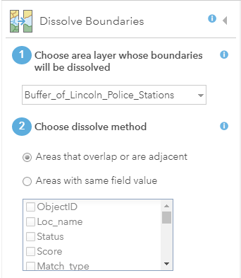 Image showing the Dissolve Boundaries pane.