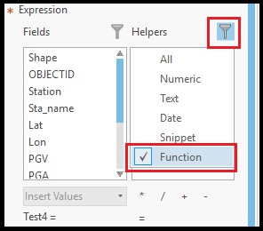 The image of the Helpers filter for Function.