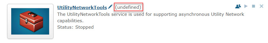 Image of a broken service showing as 'undefined'