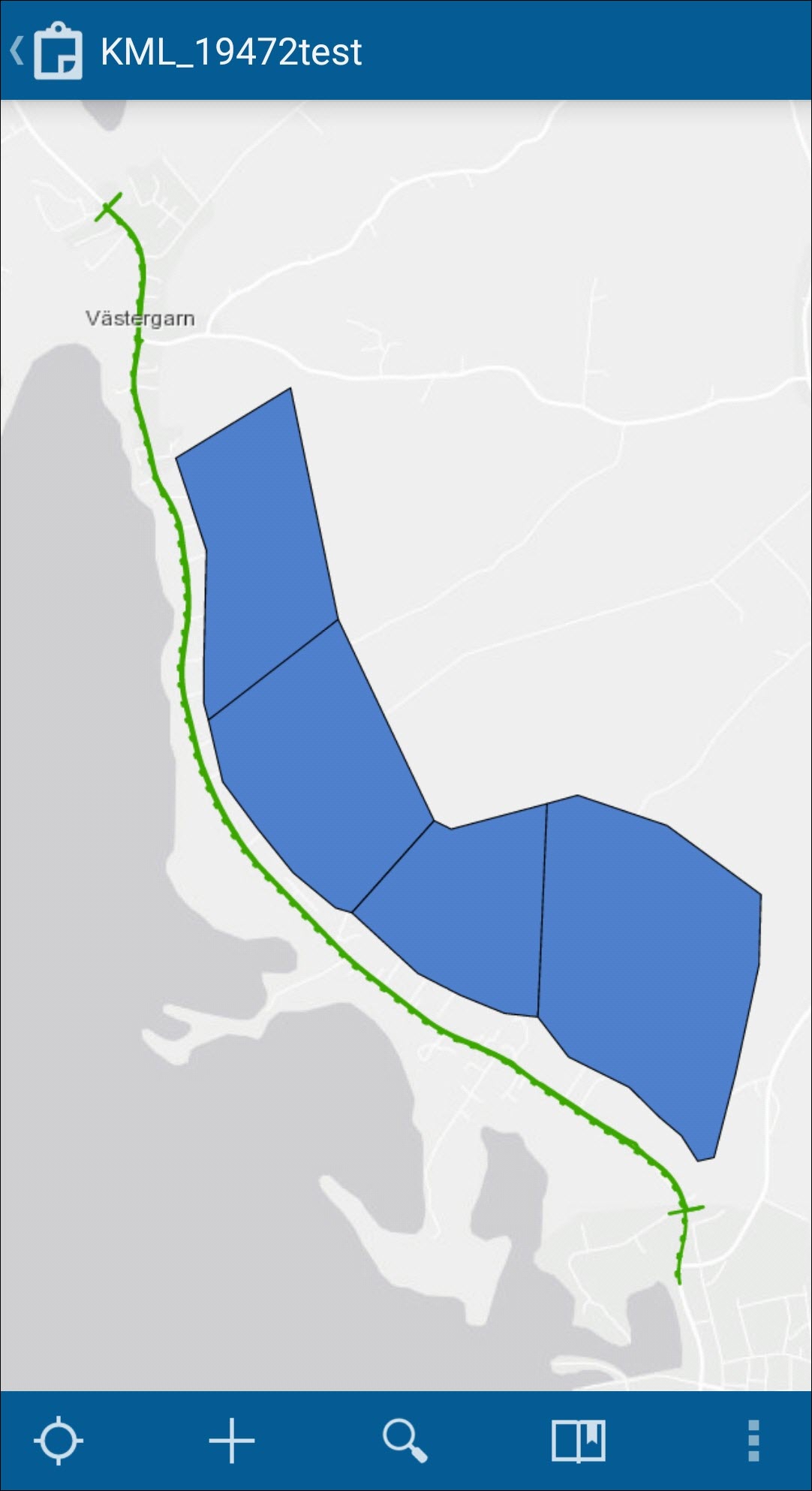 An image of a web map containing hosted feature layers in Collector for ArcGIS.