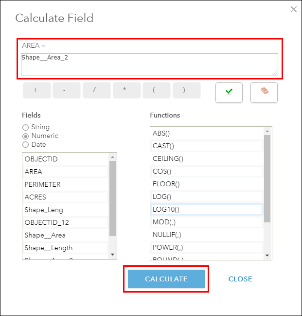 Calculate field