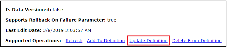 Click Update Definition.