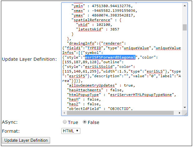 Change esriSFSSolid to esriSFSForwardDiagonal.