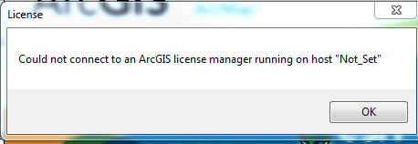 Es konnte keine Verbindung zu einem ArcGIS License Manager hergestellt werden, der auf dem Host 